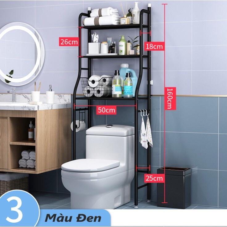 Kệ 3 Tầng Để Đồ Phía Trên Bồn Cầu Nhà Vệ Sinh Toilet Tiết Kiệm Không Gian