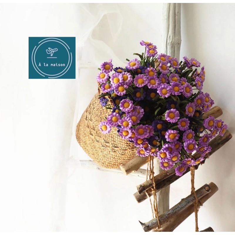Cành hoa cúc nhí 8 nhánh hoa xinh xắn đáng yêu, hoa decor trang trí chụp hình