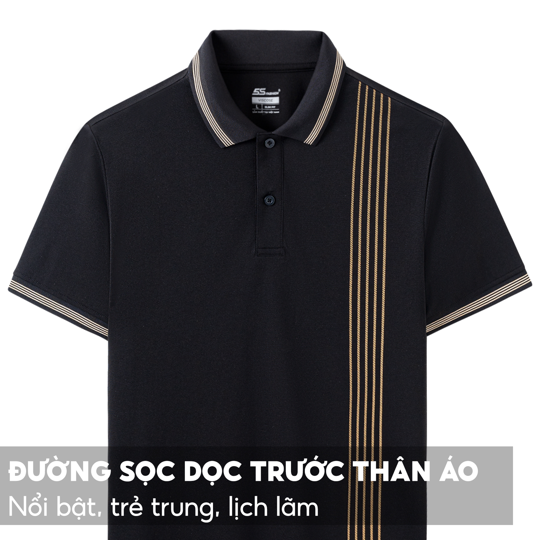 Áo Polo Nam 5S, Chất Liệu Viscose Kết Hợp Cotton Siêu Mát, Thấm Hút, Thiết Kế Lịch Lãm, Trẻ Trung