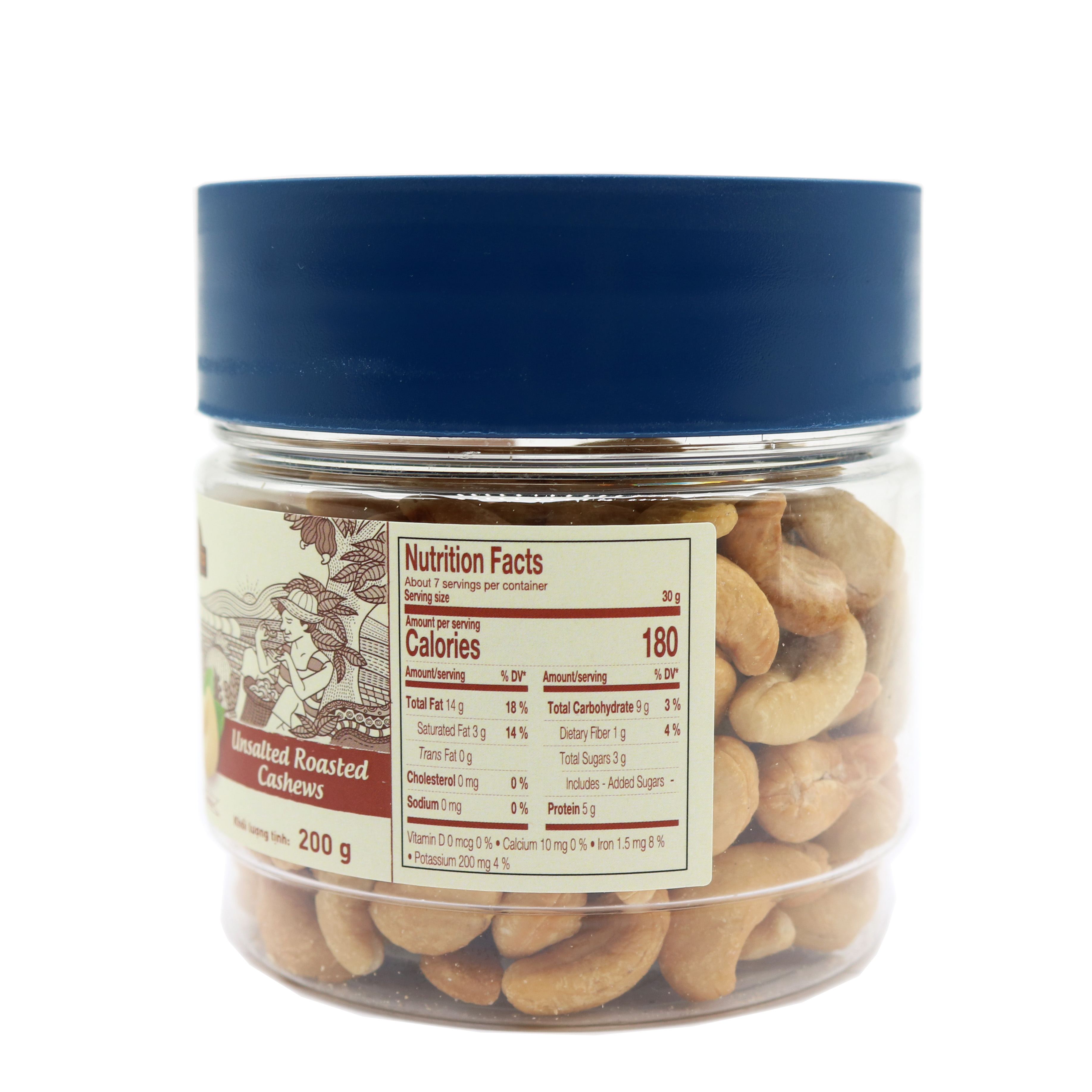 Hạt Điều Rang Không Muối 200g LAFOOCO Unsalted Roasted Cashew Nuts