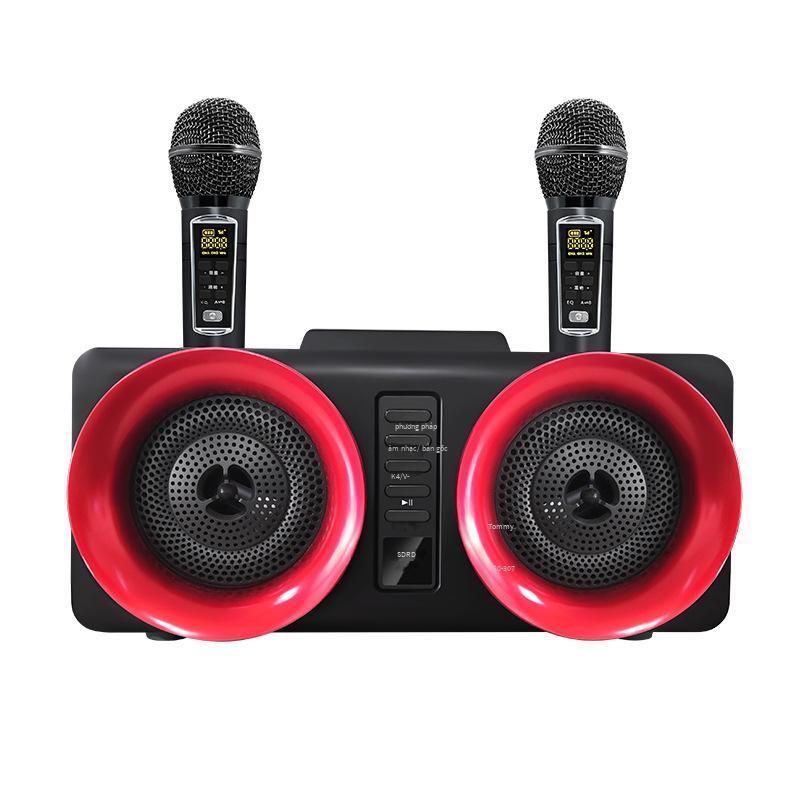 Phong cách mới nhất SD307 máy hát karaoke gia đình âm thanh bluetooth micro không dây kép TV karaoke quốc gia hỗ trợ ghi âm bài hát không dây điệp khúc