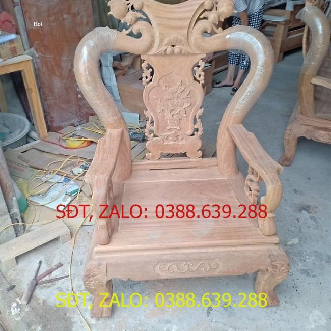 Bàn ghế minh quốc đào gỗ lim tay 10