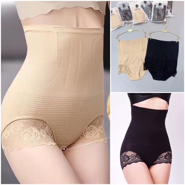 Quần gen bụng phối ren 2 màu đen da siêu đẹp