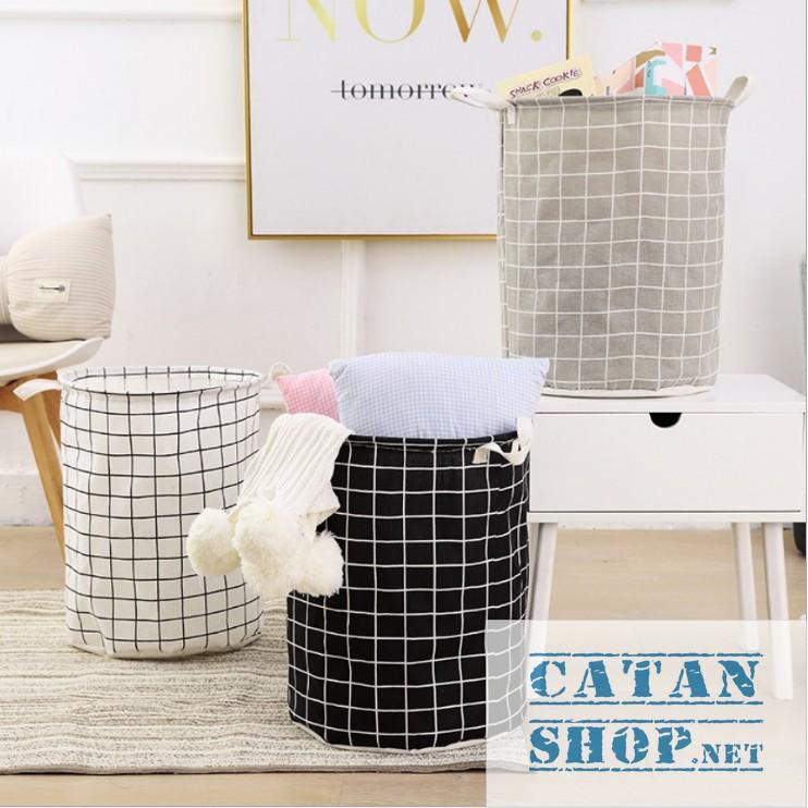 Giỏ vải, Túi đựng quần áo chăn màn vải canvas không thấm nước, sọt đựng đồ đa năng GD490-W02