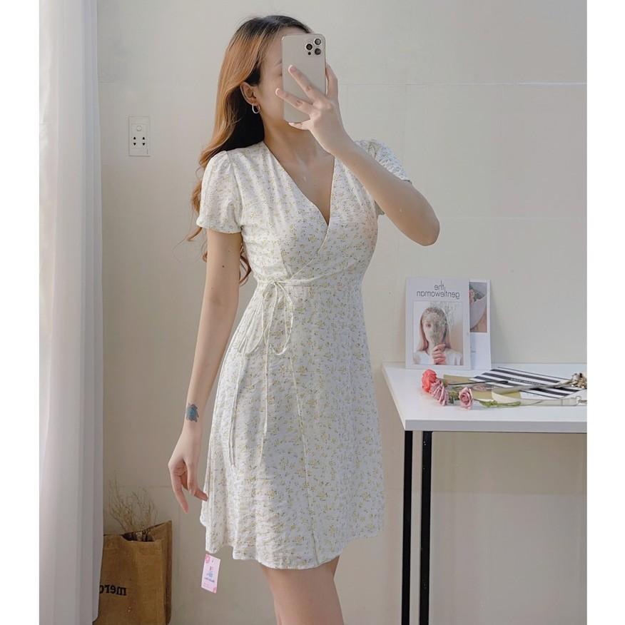 LOLITA DRESS - ĐẦM HOA CHỮ A CỔ V CỘT EO - ĐẦM HOA PHONG CÁCH HÀN QUỐC XINH XẮN - MÈO IN DA HOUSE