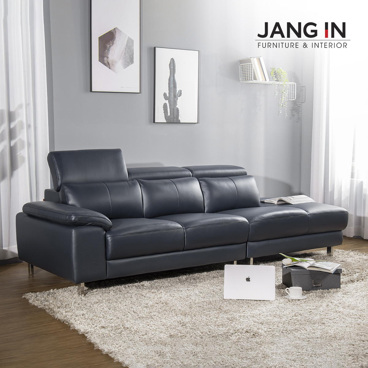 Sofa Frigg 4 chỗ (Trường kỷ phải) Da bò nhập khẩu từ Italia 1604100001-01