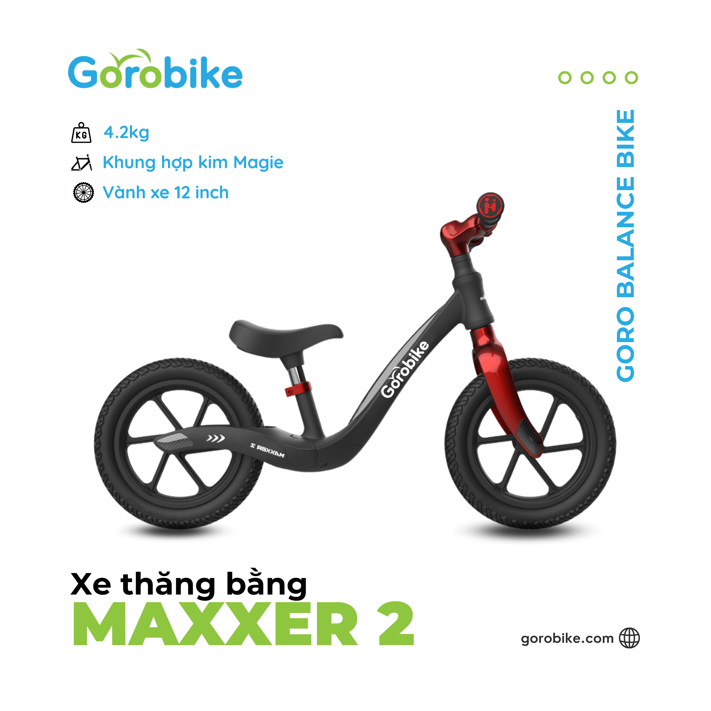 Xe Thăng Bằng Maxxer 2 Gorobike - Bánh 12 inch