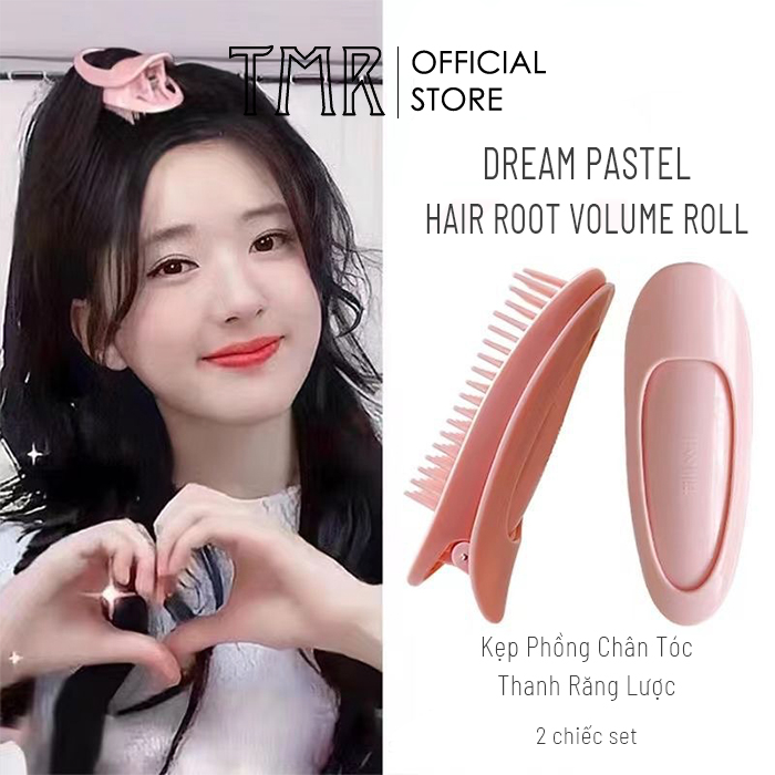 [2 set] Kẹp Phồng Chân Tóc Thanh Răng Lược Size Lớn Dream Pastel, Thiết Kế Chống Trượt Chính Hãng TMR