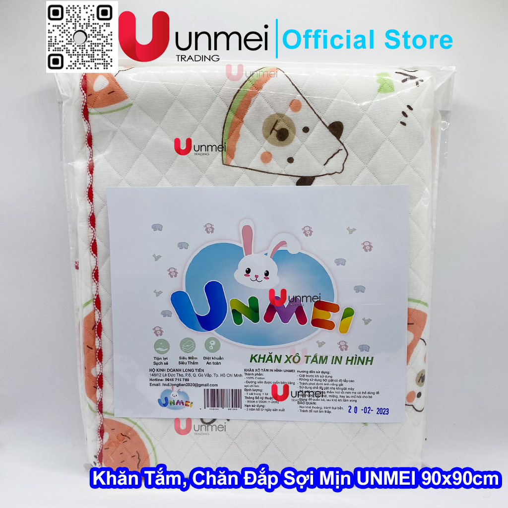 Khăn Tắm, Chăn Đắp Unmei 3 Lớp Vải Xô Mềm, Thấm Hút Và Thoáng Khí Cho Bé Từ Sơ Sinh