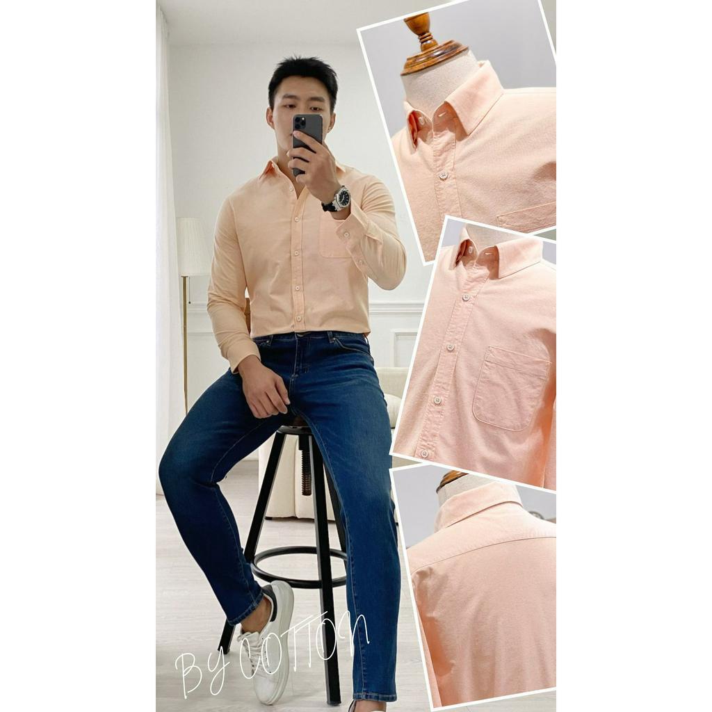 Áo Sơ Mi Nam Dài Tay Trơn BY COTTON Light Orange Oxford 0922