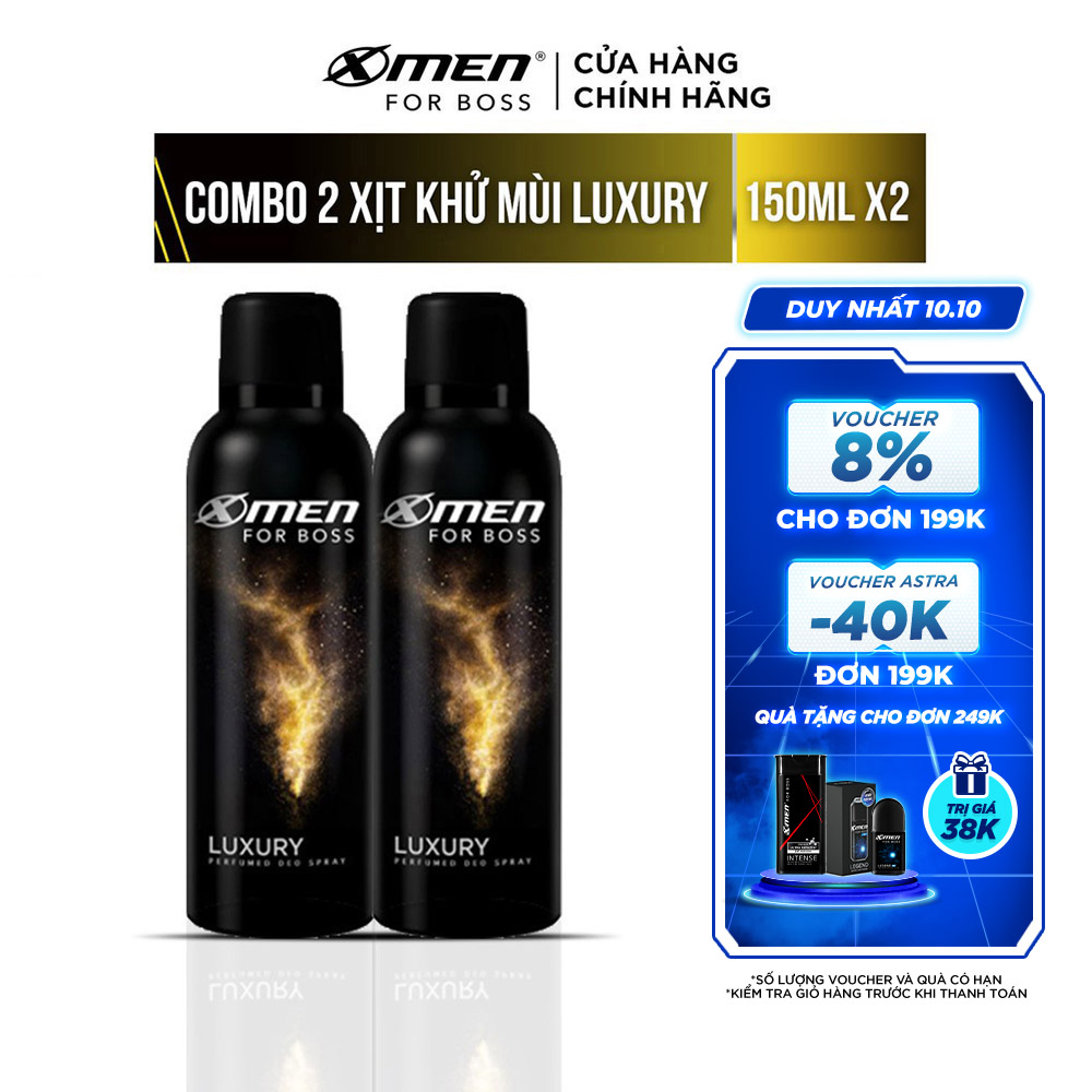 Combo 2 Xịt Khử Mùi X-Men For Boss Luxury 150ml/chai