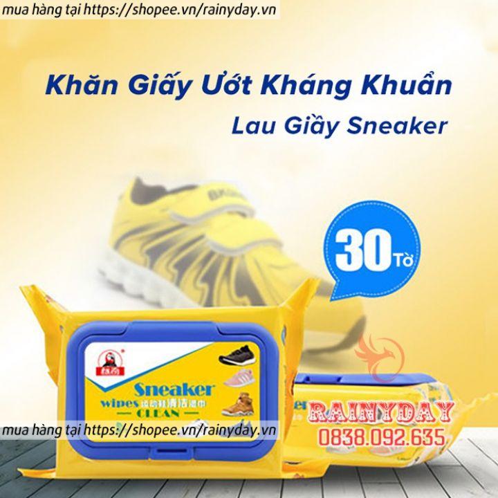 Khăn giấy ướt lau giầy thần thánh đa năng chuyên dụng giày thể thao dép sneaker đồ da tiện lợi hộp 30 tờ