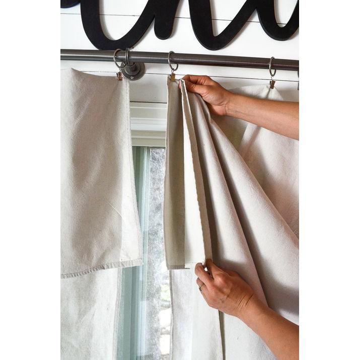 Rèm vải canvas dày (cản sáng 90%) kẹp đồng màn cửa