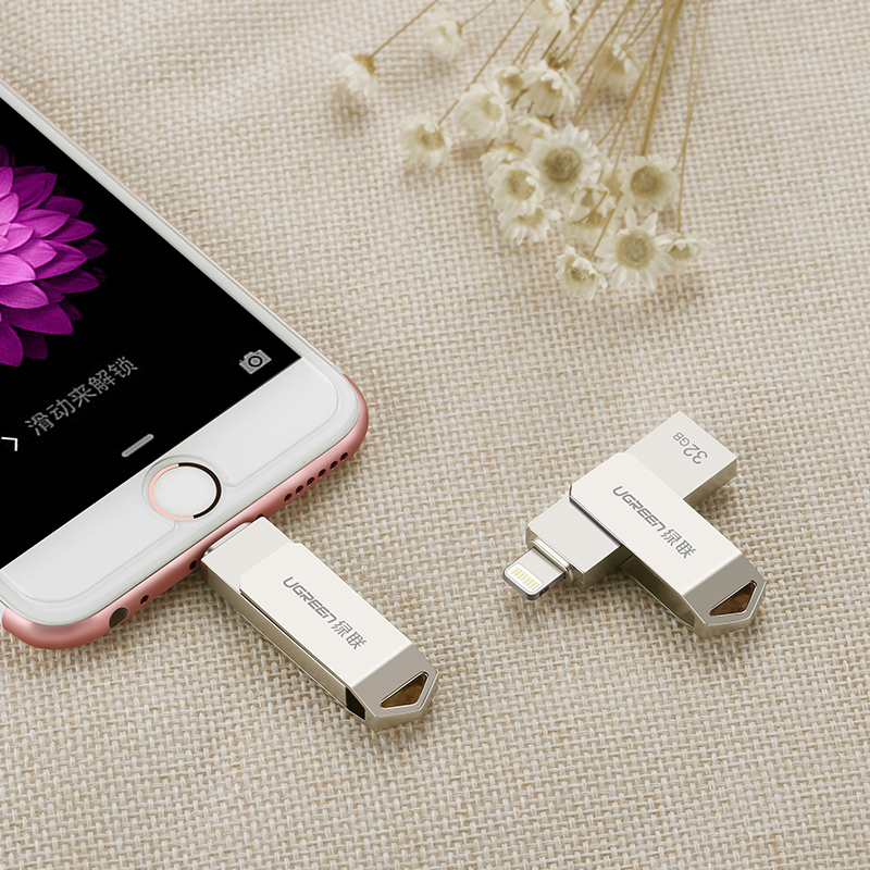 USB 2.0 + Ổ Flash đầu lightning cho iPhone/iPad 16Gb UGREEN US200 30615 - Hàng Chính Hãng