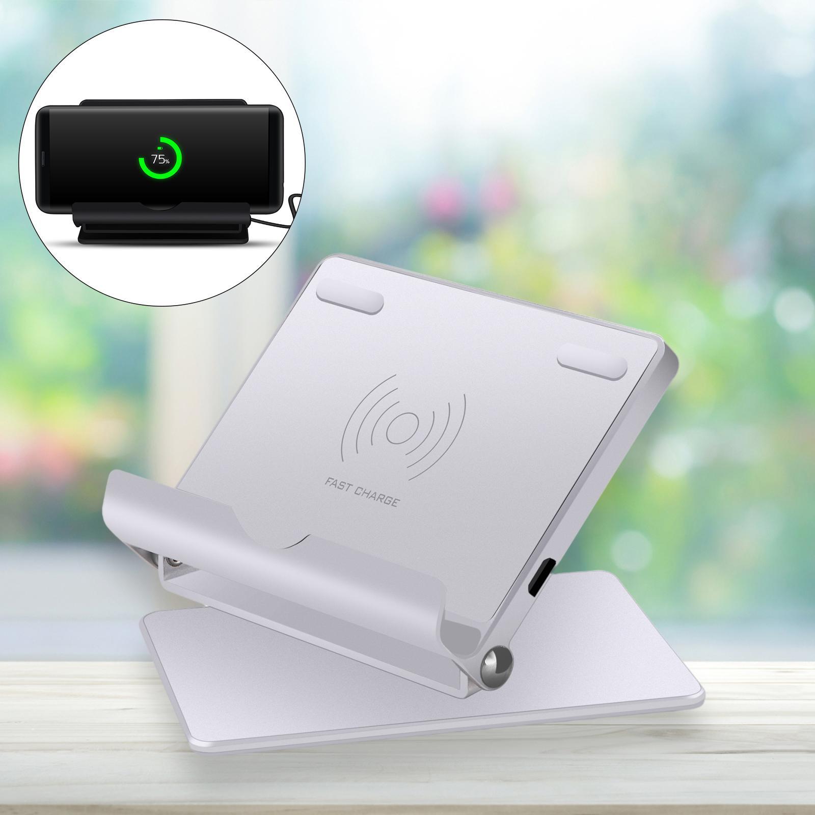 Wireless Charger Mount 10W/7.5W/5W Phone Holders Home Smart Phones Black