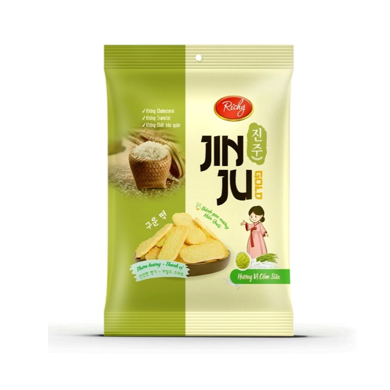 Bánh Gạo Richy Jinju Vị Cốm Sữa 145G