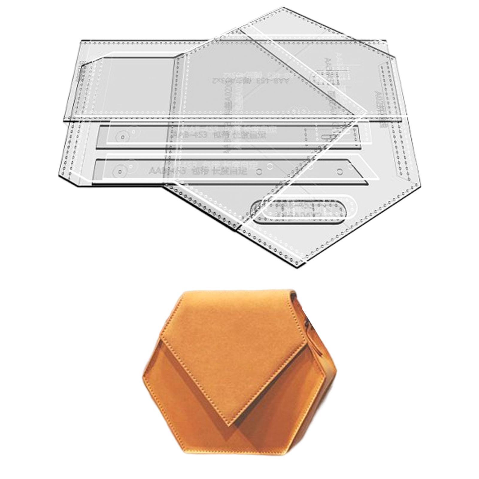 Shoulder Bag Acrylic Template Durable Handmade Bag Template Ruler Patchwork Leather Templates for Leather Craft Quilters Knitting Crafting