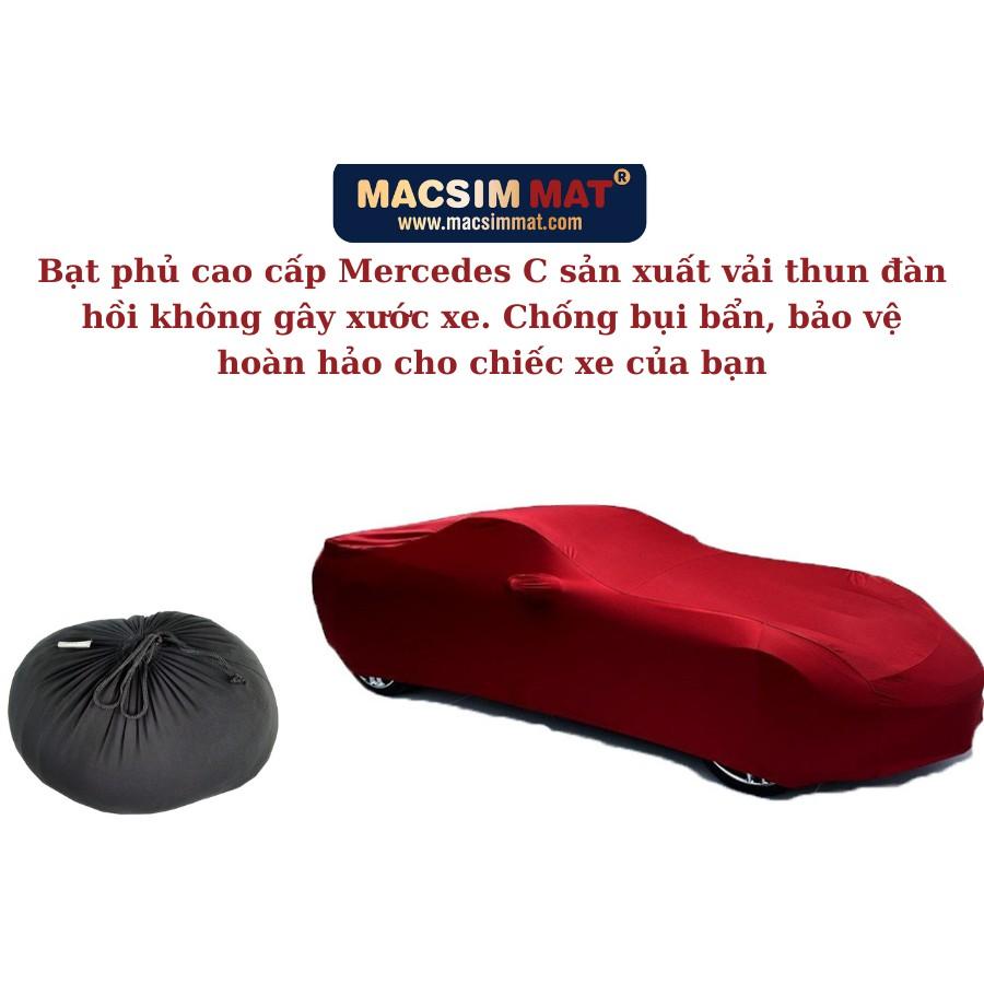 Bạt phủ cao cấp ô tô Mercedes C nhãn hiệu Macsim sử dụng trong nhà chất liệu vải thun - màu đen và màu đỏ