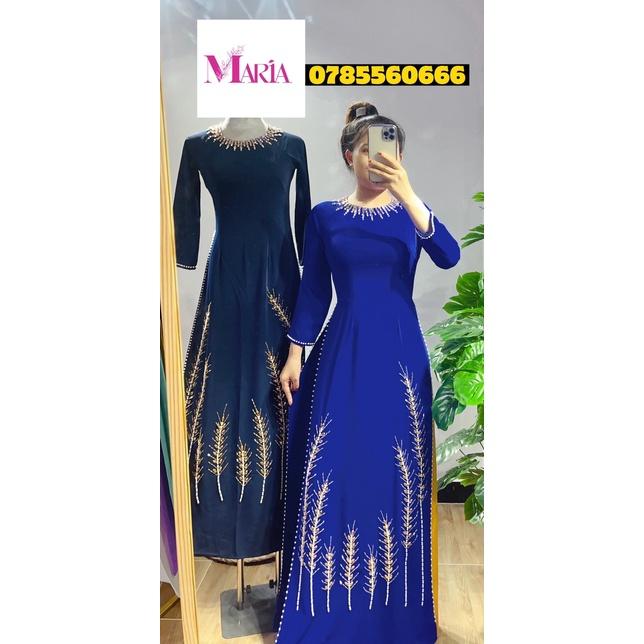 ÁO DÀI TRUNG NIÊN CHO MẸ HỌA TIẾT BÔNG LÚA SANG TRỌNG (3 màu)