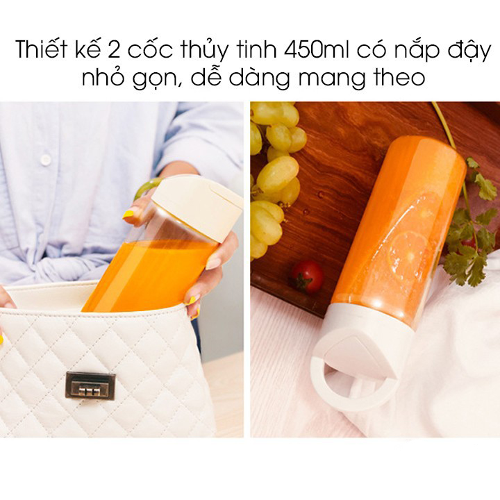 Máy xay sinh tố cầm tay Kanchhi hàng nội địa - kèm 2 cốc thủy tinh