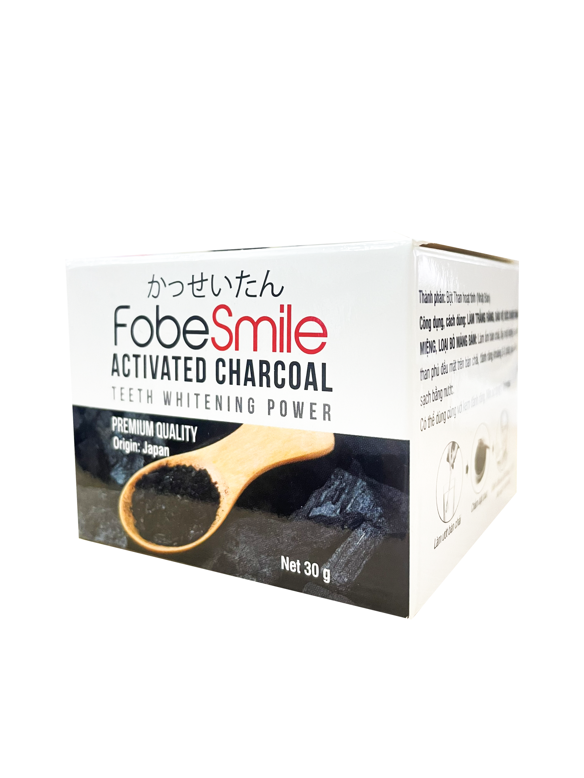 Bột Than Hoạt Tính Trắng Răng Sạch Mãng Bám Fobe Smile - Hũ 30 gram