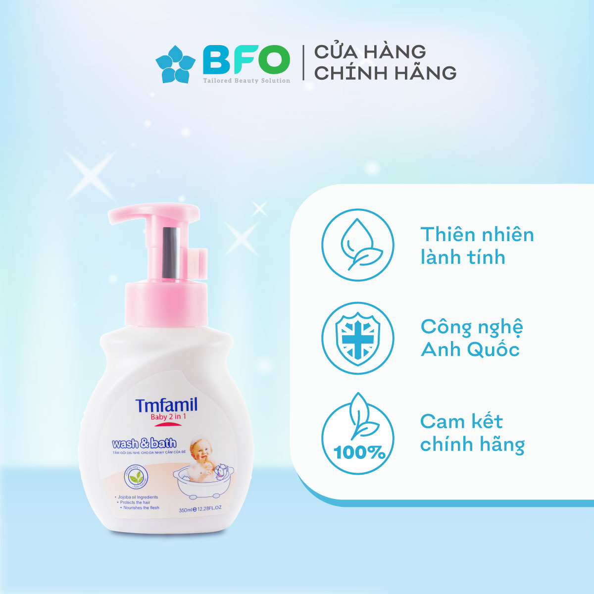 Sữa Tắm Gội Cho Bé Công Nghệ Anh Quốc Tami Natural 2 Trong 1 An Toàn Dịu Nhẹ 350ml