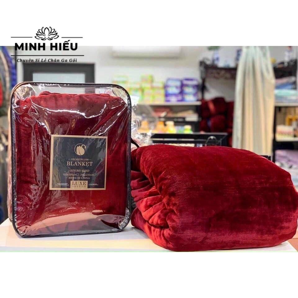 Chăn tuyết nhung 2 mặt BLANKET, mền nỉ nhung tuyết cao cấp kèm túi 2,5kg