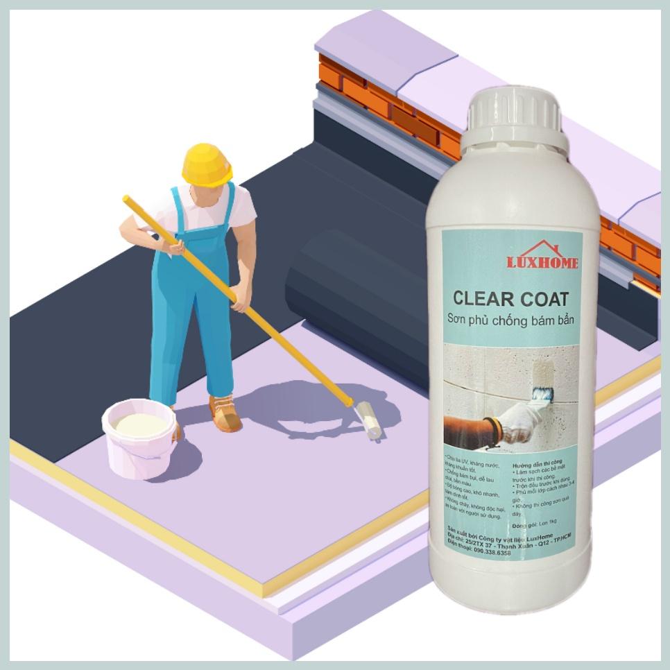 SƠN CHỐNG THẤM TƯỜNG, BÊ TÔNG, GẠCH, ĐÁ... - CLEAR COAT LUXHOME - CHỐNG BÁM BỤI GỐC NƯỚC