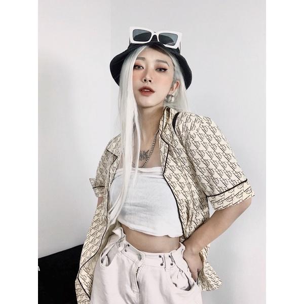 THELSTUDIOS - Áo sơ mi cộc tay MONOGRAM