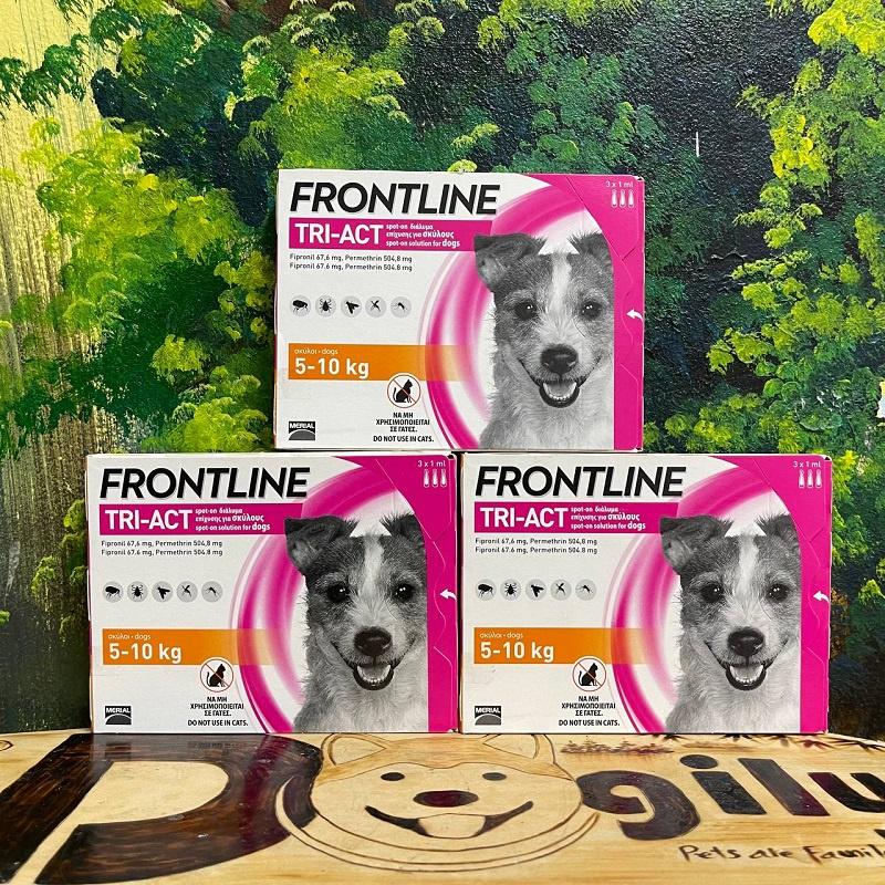 FRONTLINE TRI-ACT trị ve rận cho chó. Thuốc diệt ngoại kí sinh cho chó FRONTLINE. Phòng bệnh do ruồi muỗi cắn.