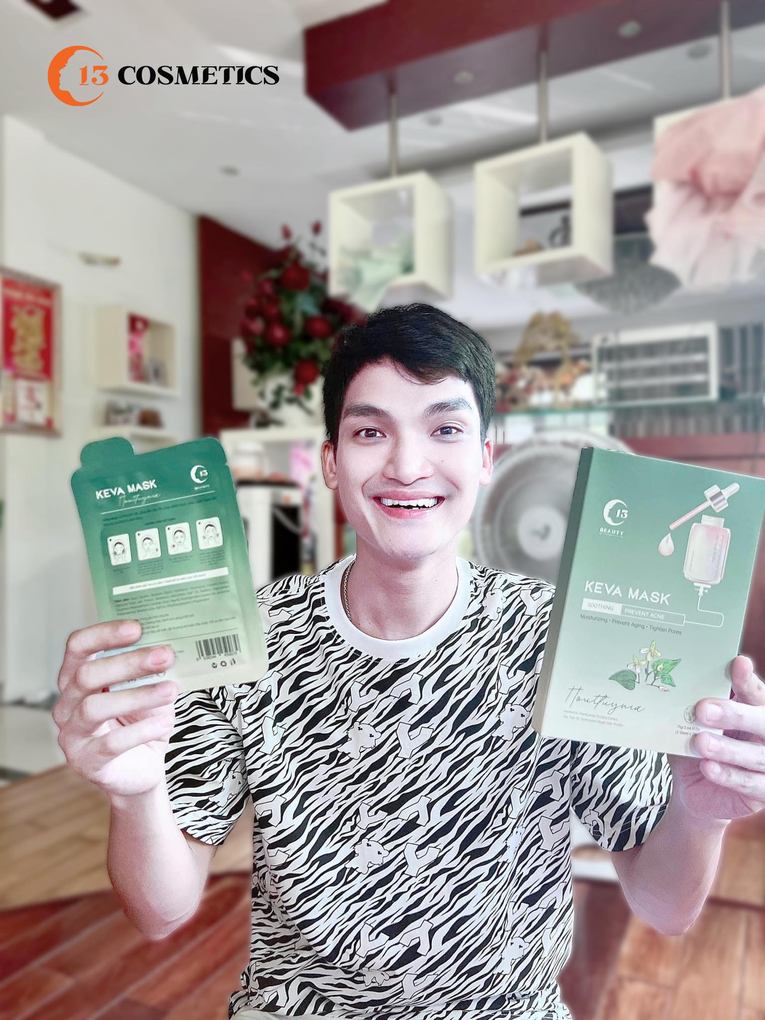 Hộp Mặt Nạ Thạch Dừa C13 Cosmetics Thu Trang Tinh Chất Rau Diếp Cá Keva Mask Giảm Mụn, Se Khít Lỗ Chân Lông 3 Miếng