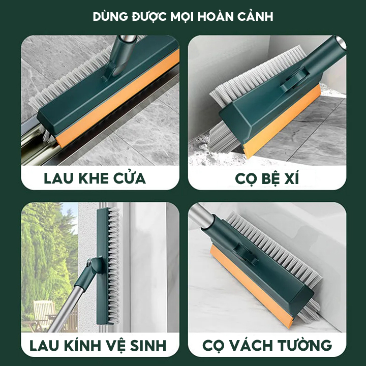 Chổi Quét Nước Vệ Sinh Tường Nhà Cửa Kính Đa Năng Dài 113cm Đầu Chổi Xoay 180 Độ