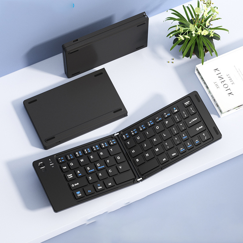 Bàn phím Bluetooth rời gấp gọn tương thích với Windows, Mac, iOS và Android kết nối điện thoại, laptop, máy tính bảng - Hàng chính hãng