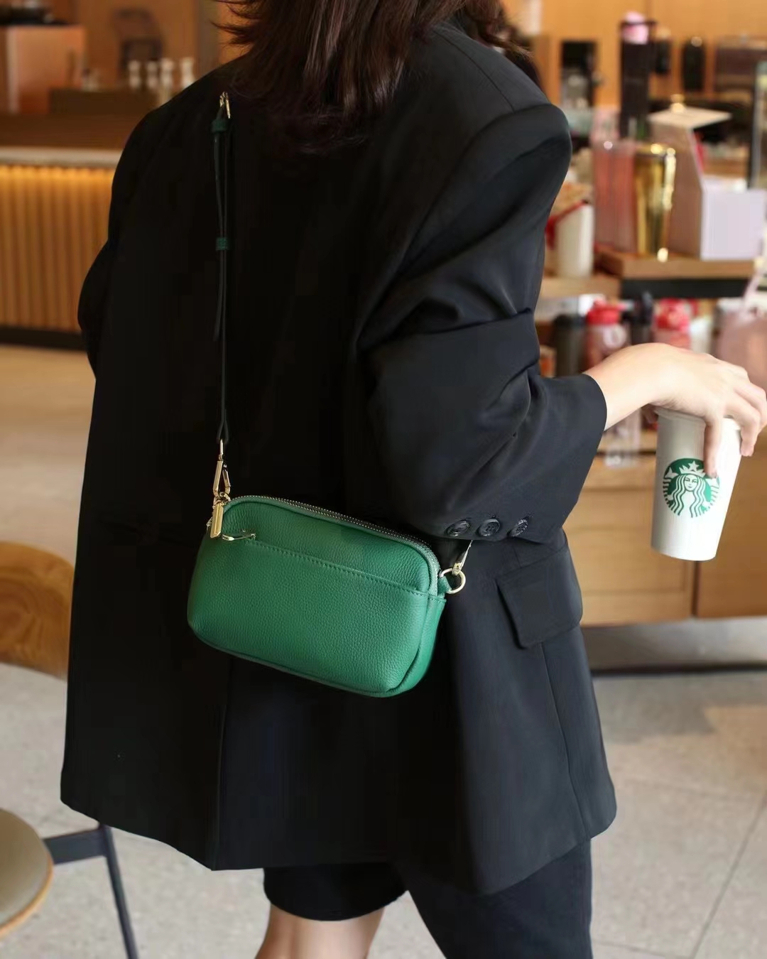 Túi đeo chéo da nữ nữ dáng gọn cá tính màu trơn dập vân nổi nhiều ngăn tiện dụng Y2770
