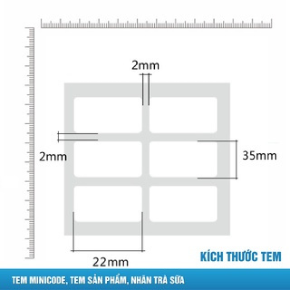 Giấy in mã vạch quản lý kho, cửa hàng 35x22mm 2 tem/hàng 2000 tem/cuộn