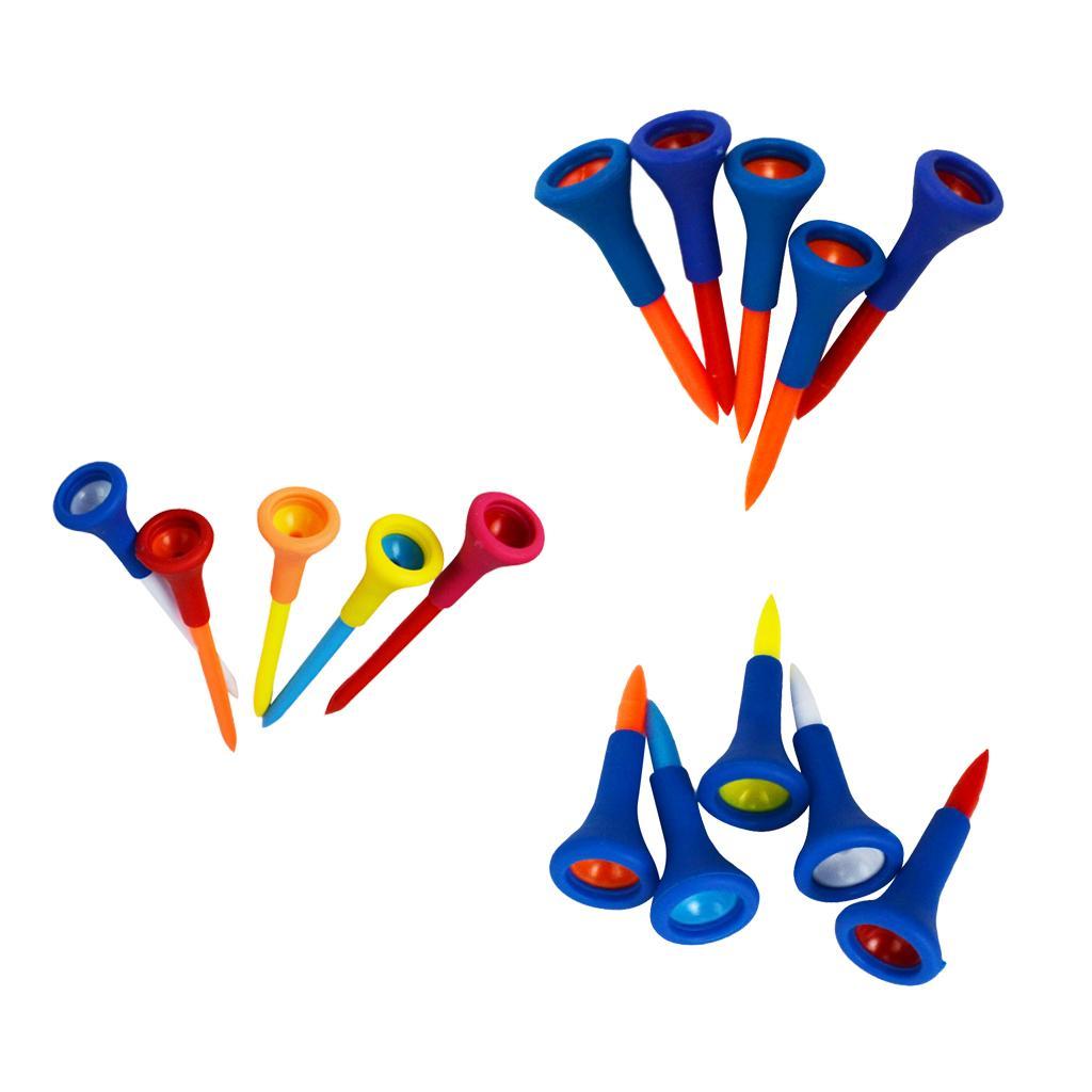 12x5 Pieces/Set Durable Soft Rubber Cushion Top Golf Tees Random Color Short