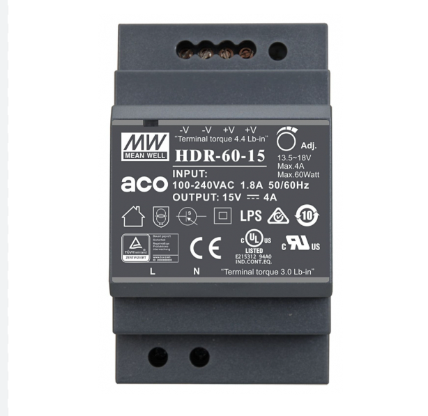 Nguồn Meanwell HDR-60-15 Hàng nhập khẩu