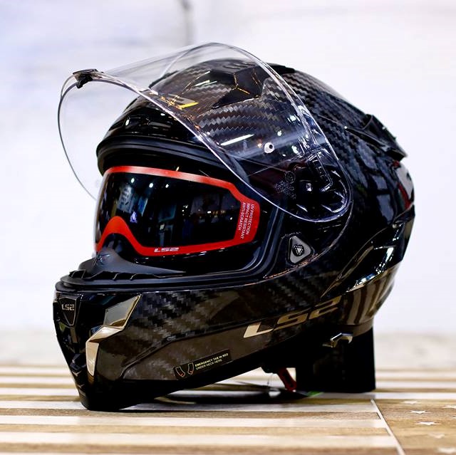 Mũ Bảo Hiểm Fullface LS2 FF327 CHALLENGER CARBON – 2 Kính, Cao Cấp