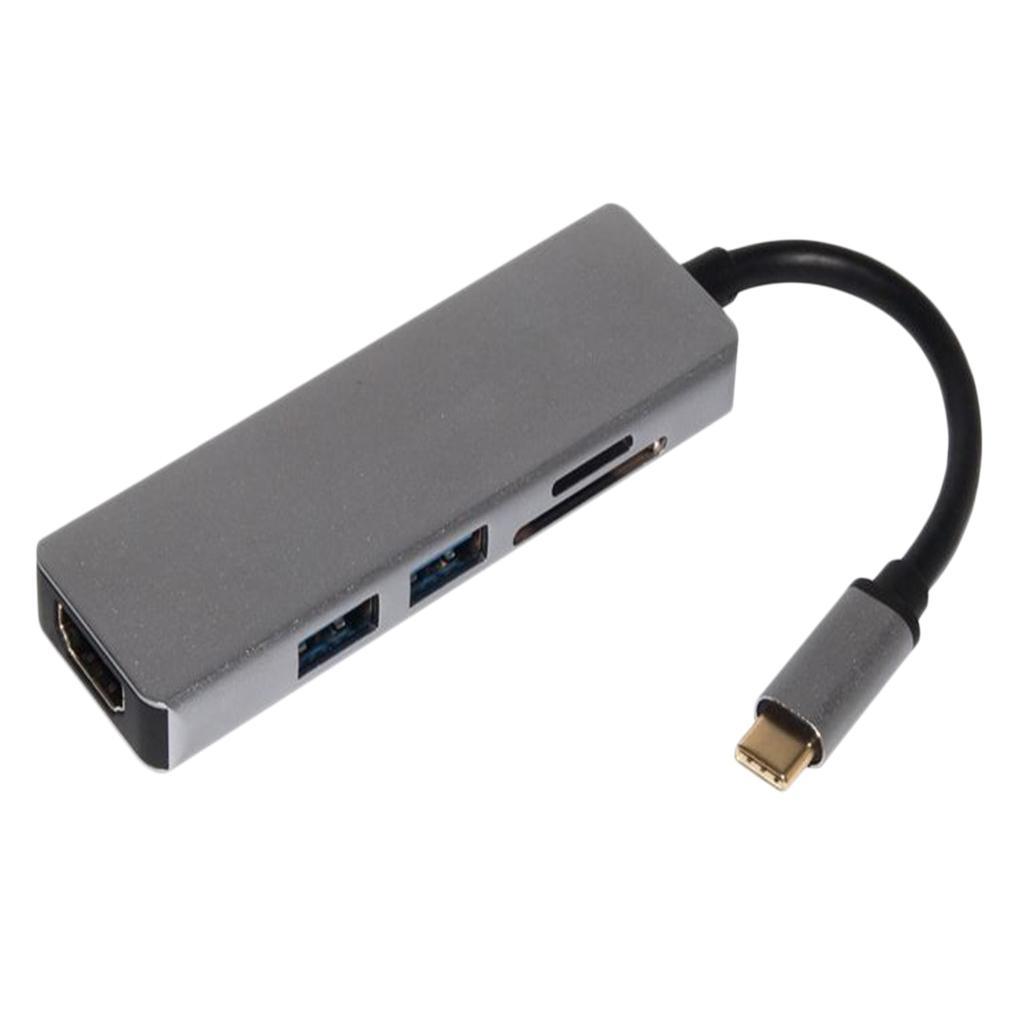 Multi-function 5-in-1 Type C to HDMI USB3.1 SD TF Adapter for Macbook Air