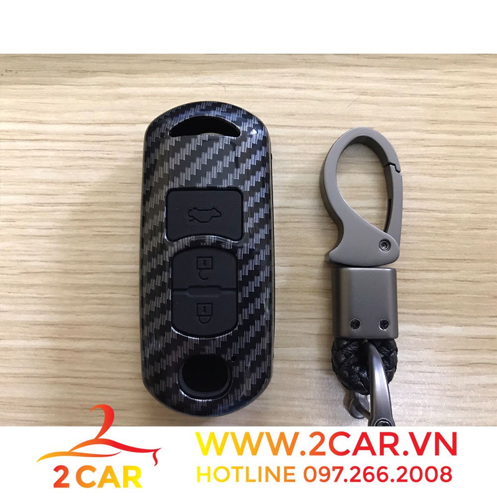 Ốp chìa khóa, bọc khóa xe Mazda 2, Mazda 3, Mazda 6, Mazda Cx5, CX8,CX3, CX30, CX-30 mẫu vỏ Cacbon cao cấp