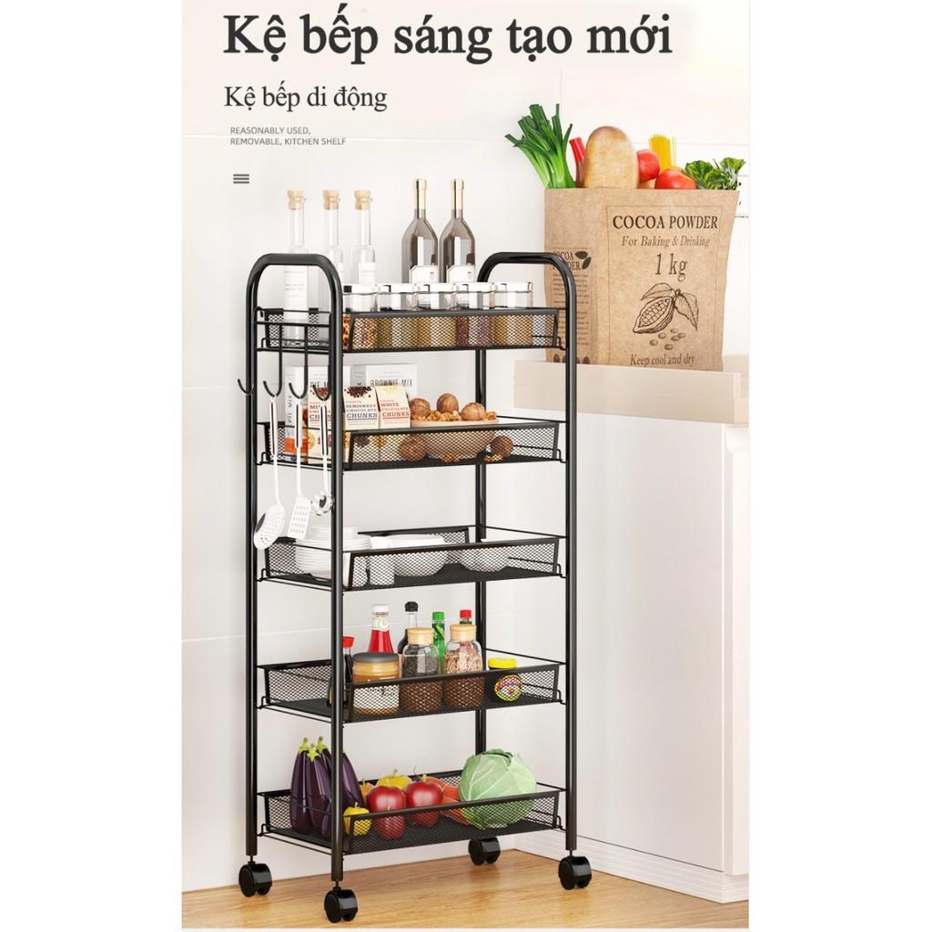 Kệ 4 Tầng đựng đồ nhà bếp Có Bánh Xe Đa Năng CREATIVE & STABLE