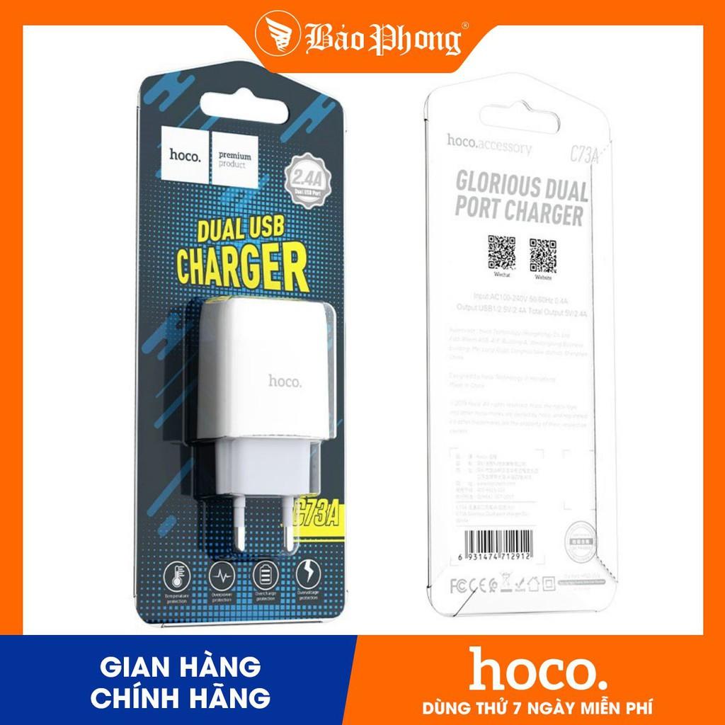 Củ sạc Hoco C73A 2 cổng USB hàng chính hãng