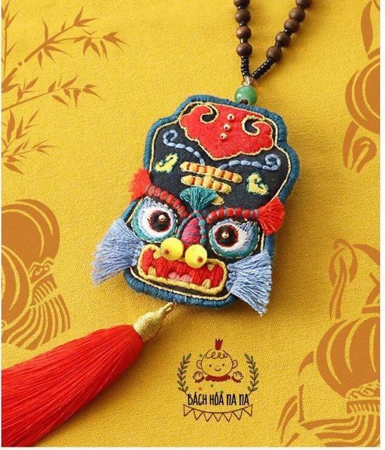 KIT THÊU DIY Tự làm túi Rồng may mắn Thẻ Cầu Bình An Handmade - Nana Shop