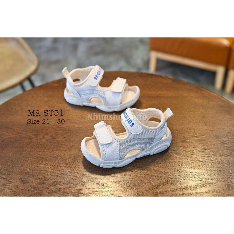 Sandal cho bé trai 1 – 5 tuổi màu trắng Fashion Style mềm mại và tiện dụng ST51