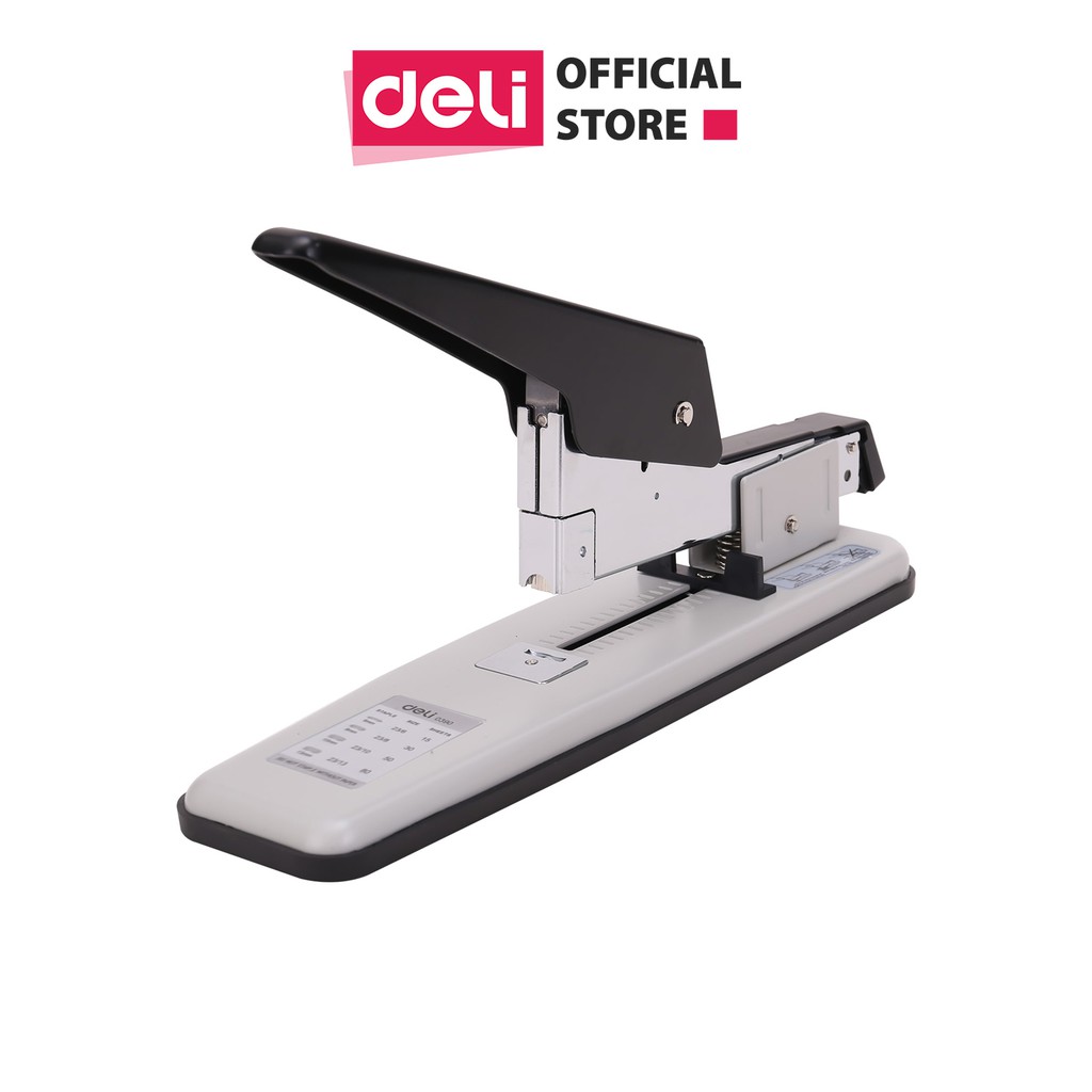 Dập ghim Deli, cỡ lớn, 80 trang, Đen, Xám - 1 cái E0390
