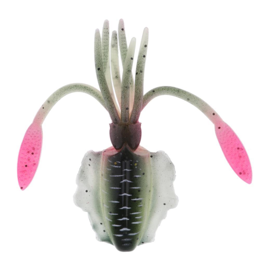 Lifelike Vivid Saltwater Soft Squid Skirt Luminous 6.02inch