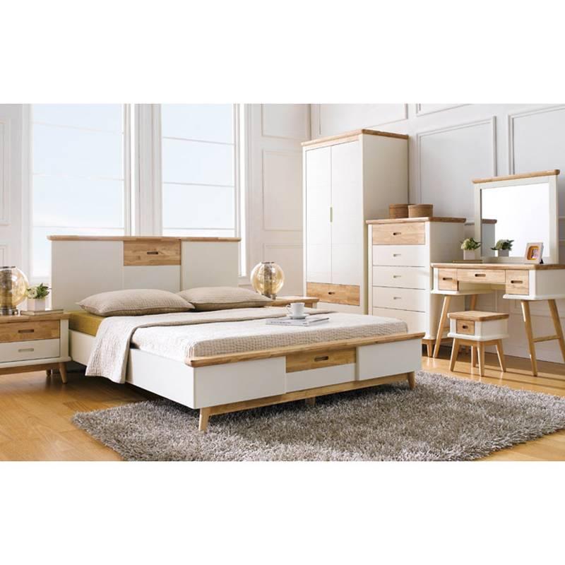 Giường Đôi Vivid Gỗ Tự Nhiên Ibie BBDVIVR - Trắng