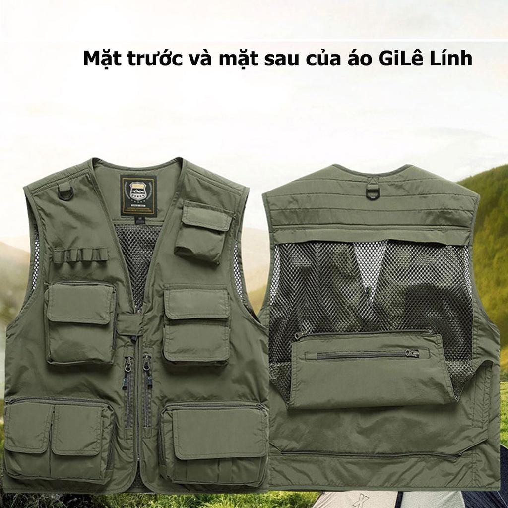 Áo gile Nam Lính Mỹ - Áo ghi lê Lính Mỹ Vest Nam Nhiều Túi Phong Cách -HÀNG CHÍNH HÃNG