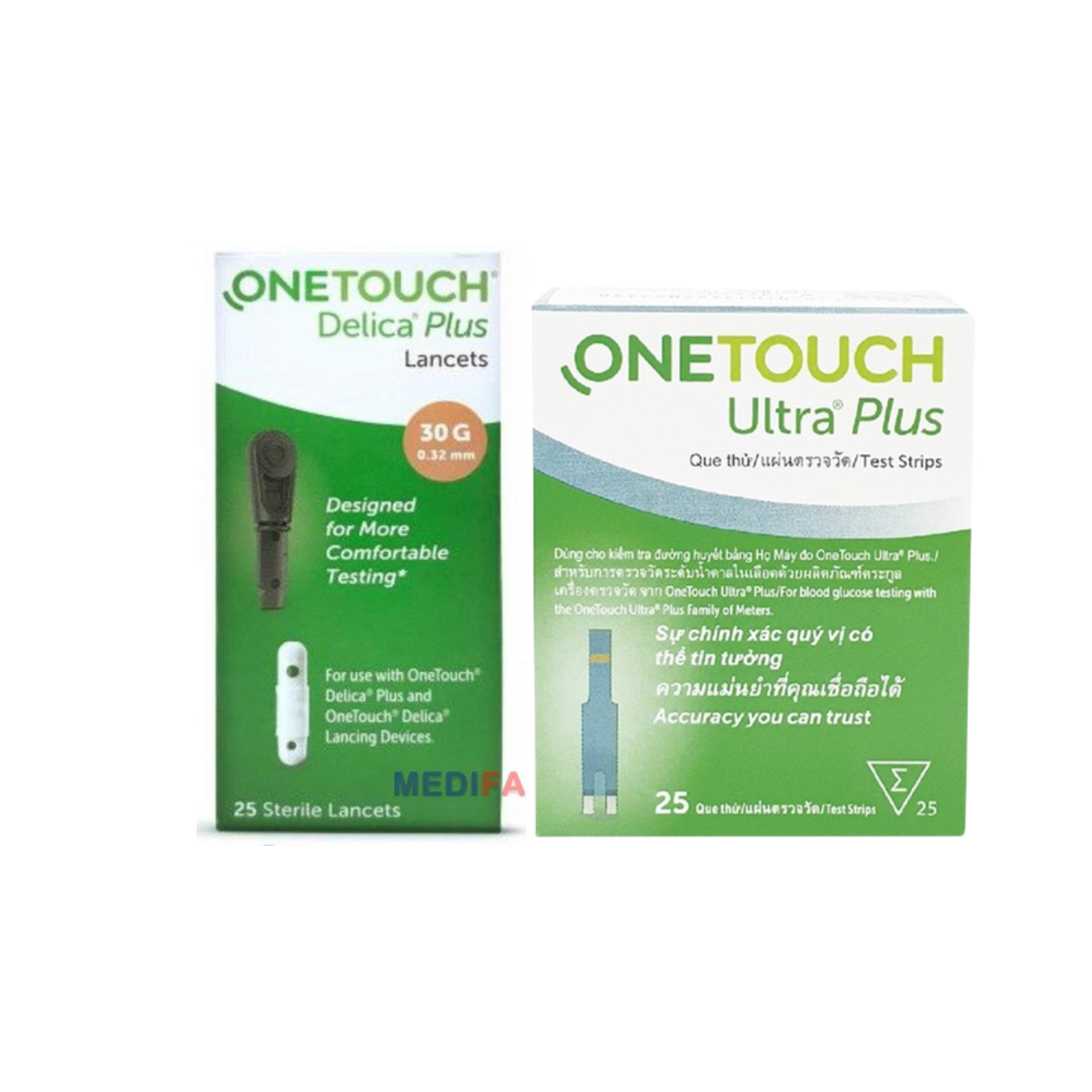 Que thử đường huyết One Touch Ultra Plus &amp; Kim lấy máu One Touch Delica Plus | Nhập khẩu chính hãng