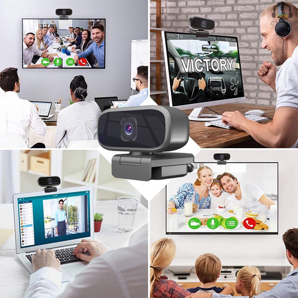 Webcam HD 720P cổng USB kèm micro và giắc cắm 3.5mm hỗ trợ phát sóng trực tuyến